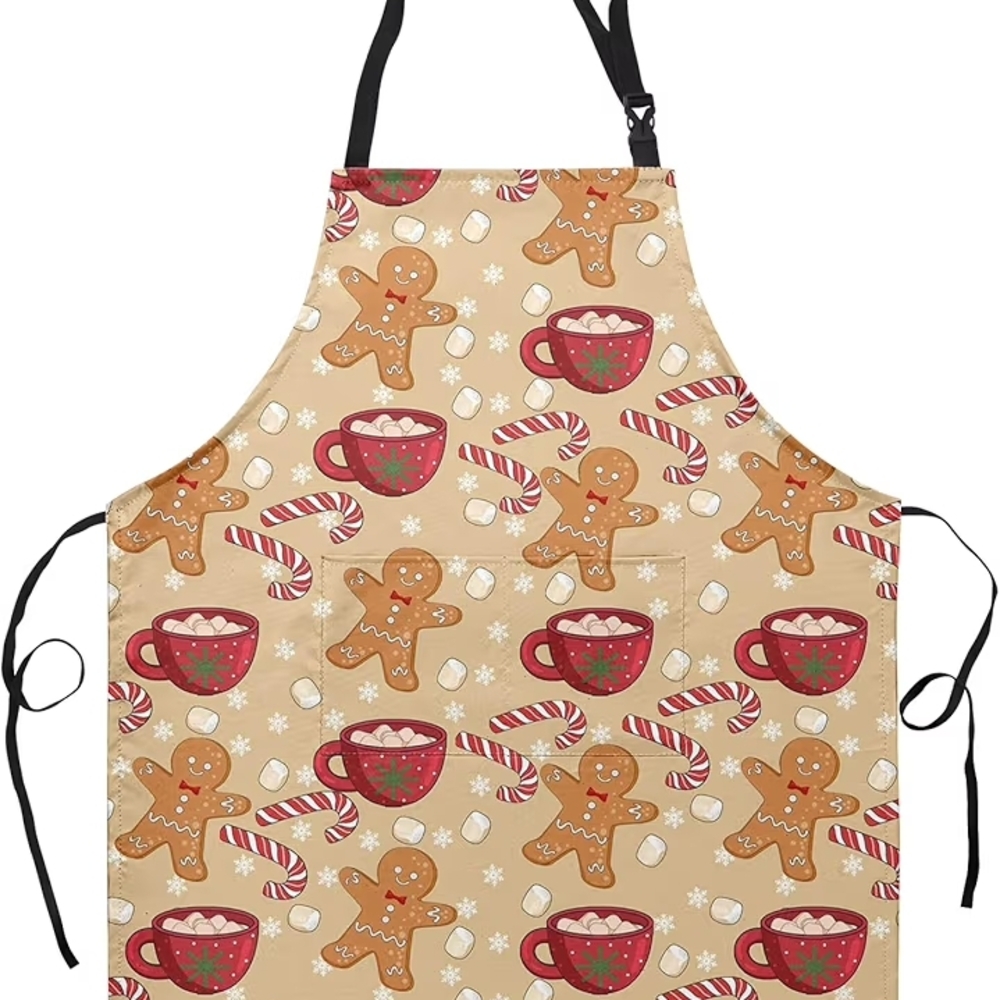 Festive Gingerbread and Candy Cane Apron 0031